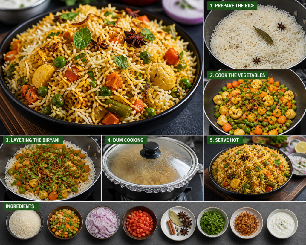 Vegetable Biryani Recipe – Restaurant Style made easy
